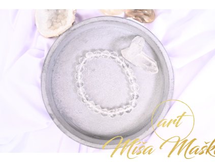 Horský křišťál vybroušený náramek 8mm (síla, ochrana, meditace, čistota)