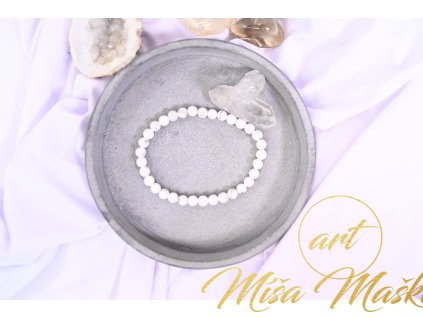 Magnezit náramek 6mm (klid, meditace, harmonie, pokora, zuby)