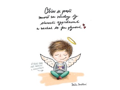 Andílek s kakajíčkem - autorský tisk A4