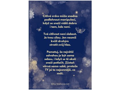 Citlivé srdce - autorský motivační tisk A4