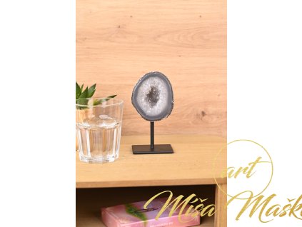 Nádherný achát na kovovém podstavci (příroda, inspirace, intuice, síla, ochrana, léčení) č.3