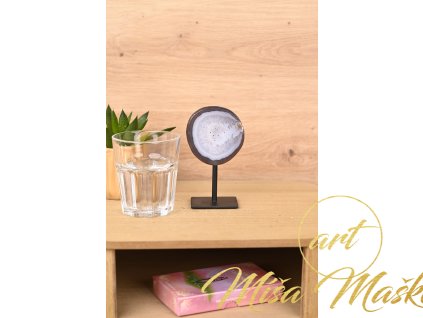 Nádherný achát na kovovém podstavci (příroda, inspirace, intuice, síla, ochrana, léčení) č.5