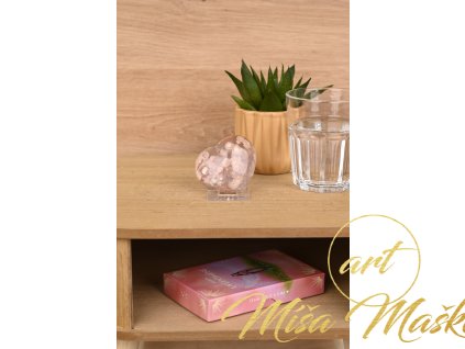 Květinový růžový achát s chalcedonem srdíčko č.13
