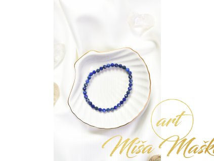 Lapis lazuli vybroušený náramek 5mm (duchovno, ochrana, kámen mudrců)