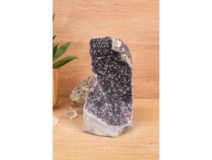 Dekorační drúza ametystu s kalcitem - AA kvalita (ochrana, čištění, duchovno) č.83