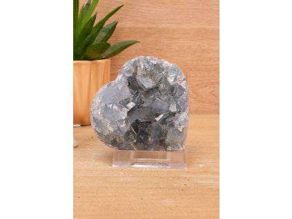 Vzácný andělský celestýn "kámen nebes" drúza ve tvaru srdíčka (spojení s andělským světem)