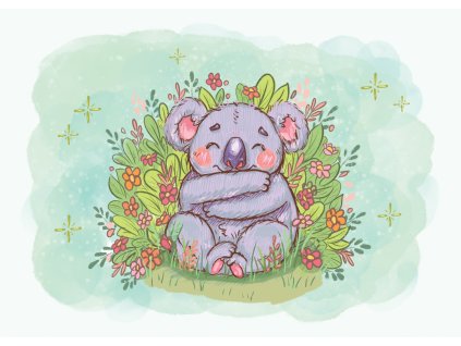 Koala, která objímá svět - autorský tisk A4