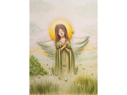 Andělský obraz Letní den - autorský tisk A4