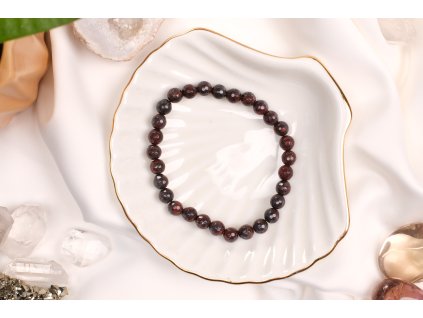 Jaspis brekcie vybroušený náramek 6mm (sebeláska, síla, sebevědomí)