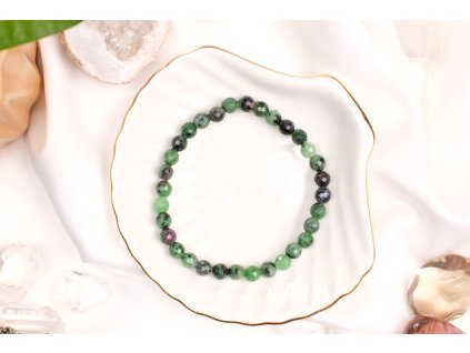 Rubín zoisit vybroušený náramek 6mm AAA