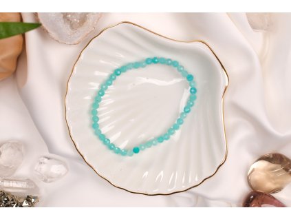 Amazonit vybroušený náramek 4mm AA kvalita (duchovno, příroda, minulé životy)