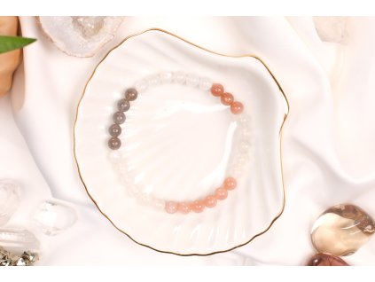 Sluneční a měsíční kámen mix náramek 6mm