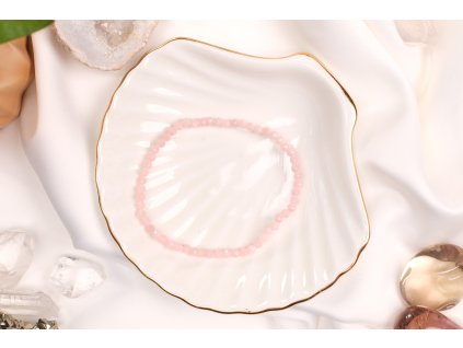 Andský(růžový) opál vybroušený náramek 3mm (kámen lásky, sebepřijetí, partnerství, vztahů, sebelásky)