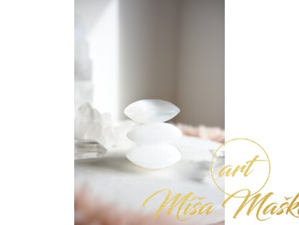 Selenit mýdlo / hmatka (zklidnění, uvolnění, meditace)