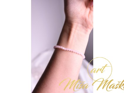 Růženín náramek 4mm fazetovaný třpytivý (sebeláska, psychika, láska, vztahy)