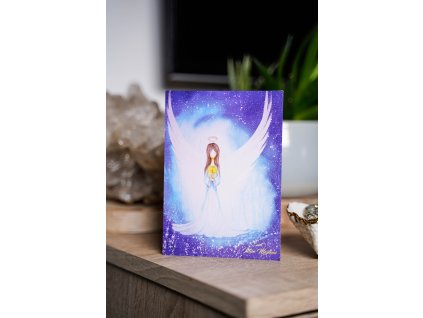 Pohlednice Anděl se svíčkou "NADĚJE A VÍRA, ŽE BUDE ZASE DOBŘE" A6