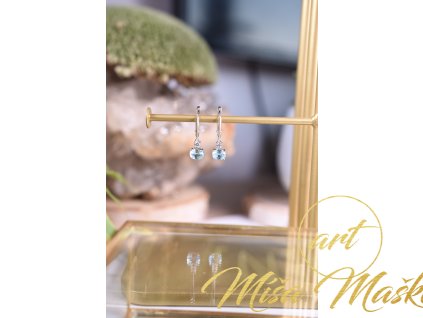 Luxusní náušnice modrý topaz ve stříbře (komunikace, meditace, spojení s anděly)