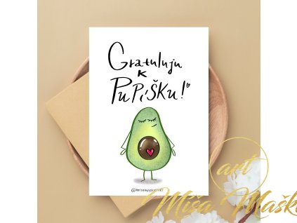 Přáníčko "GRATULUJI K PUPÍŠKU!" A6