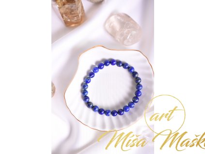 Lapis lazuli náramek 8mm (duchovno, ochrana, kámen mudrců)