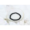 Černý obsidián vybroušený náramek AAA kvalita 6mm (proti strachům, depce, ochrana, síla)