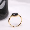 Pozlacený prsten s onyxem (uni) designový