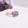 Pozlacený prsten s ametystem (uni) designový