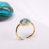 Pozlacený prsten s tyrkysem (uni) designový