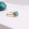 Pozlacený prsten s tyrkysem (uni) designový