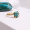 Pozlacený prsten s tyrkysem (uni) kapička