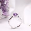 Stříbrný prsten s ametystem (uni) korunka