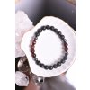 Lávový kámen, hematit a býčí oko pánský náramek 8mm (sebevědomí, cesta, síla)