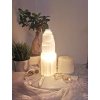 Selenit  lampa vež elektrická 25 cm (zklidnění, uvolnění, meditace, napojení, jasnozřivost) Maroko