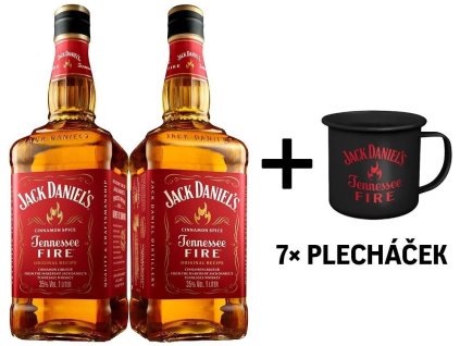 Jack Daniels Fire SET s plecháčky  2x35%1l DIOS ANGELS SHARE