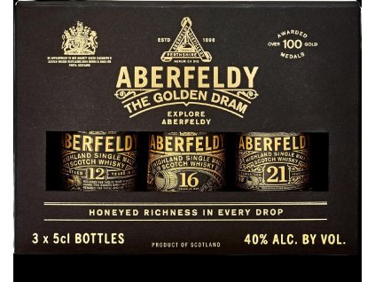 Aberfeldy the Golden Dram set 12 + 16 + 21 y.o. 3x0.05l