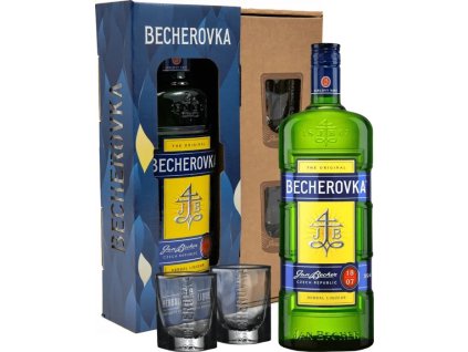 Becherovka + 2sklo  gB 38%0.7l DIOS ANGELS SHARE