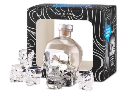 Crystal Head + 4 Shot sklenice  dárek