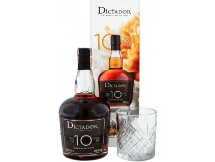 Dictador 10y + sklenice 40% 0.7l