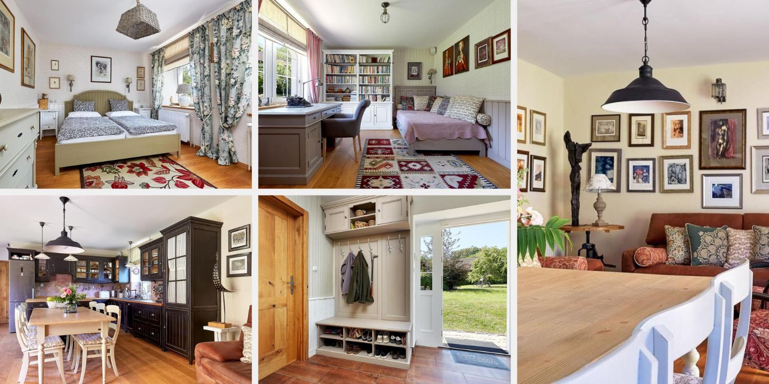 Ukázky interiéru chalupy v anglickém stylu pro inspiraci.