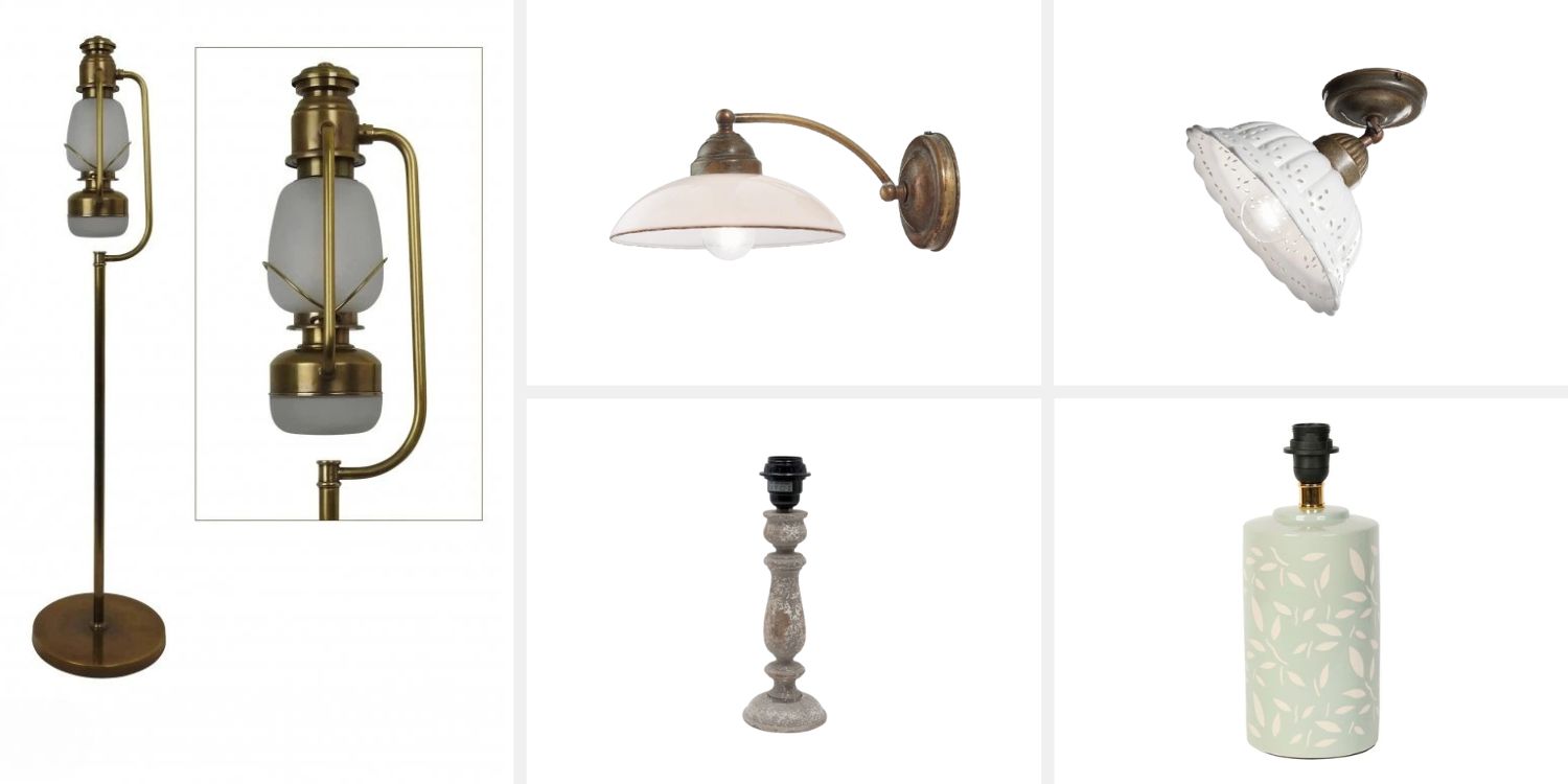 Svítidla vhodná pro interiér chalupy v anglickém stylu.