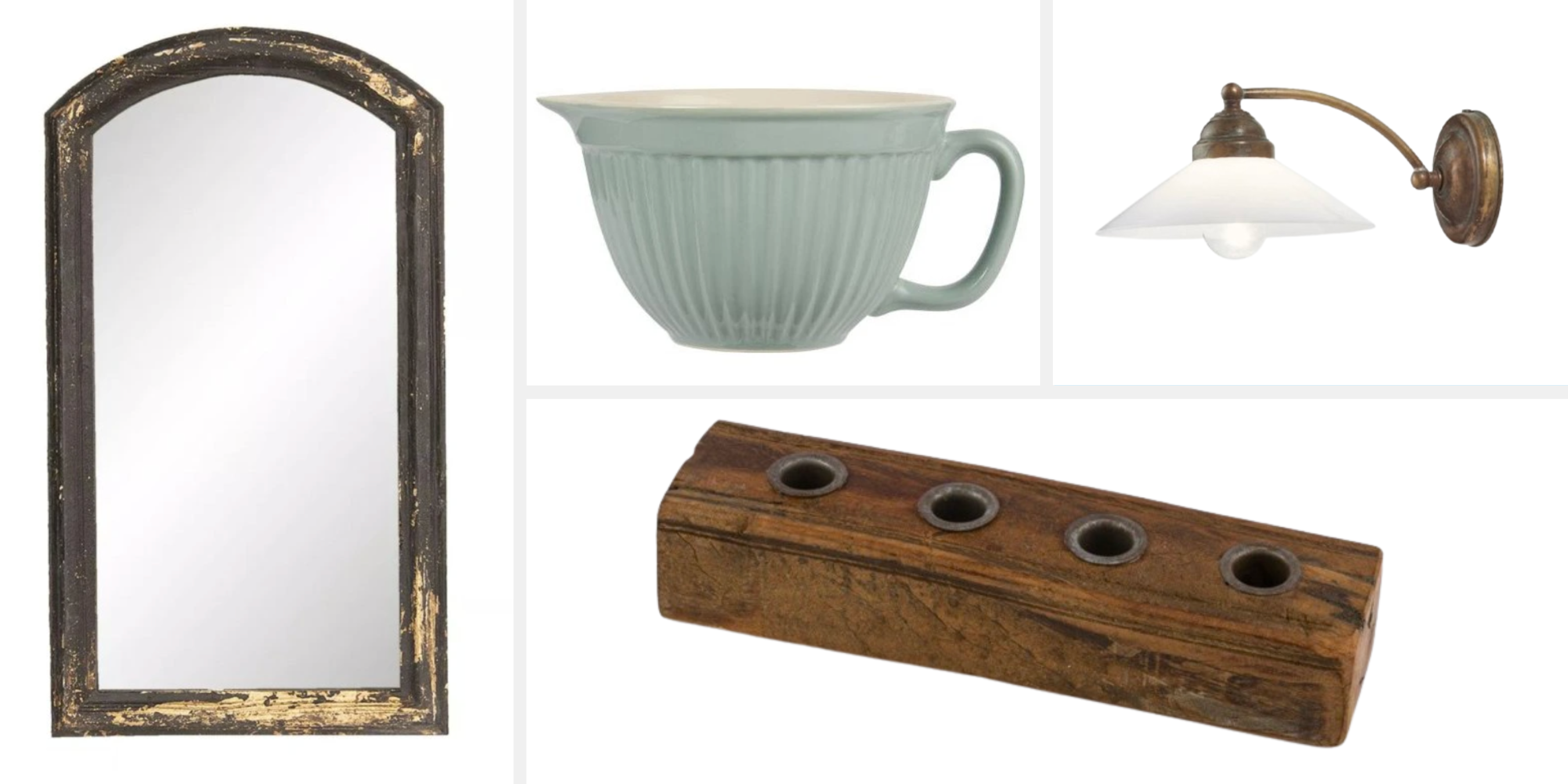 Koláž s interiérovými doplňky a dekoracemi v anglickém stylu