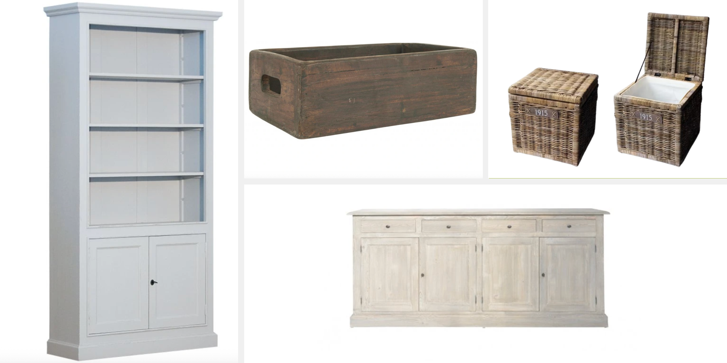 Koláž úložné prostory v anglickém stylu