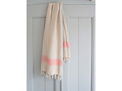 Ottomania linen hamam towel coral red 2331 1