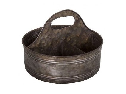 panier zinc compartimente avec une anse