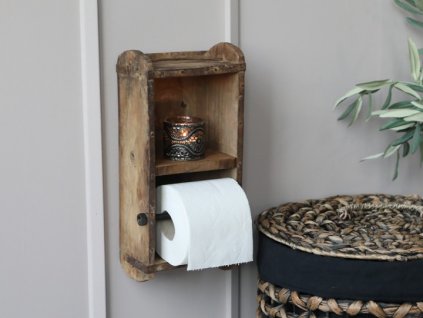 Dřevěný držák na toaletní papír malý