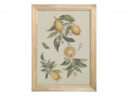 Plátěný obraz v přírodním rámu - citrony
