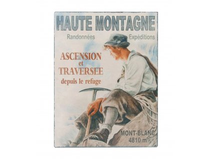 RETRO plechová cedule Vysokohorská Mont- Blanc 4810 m