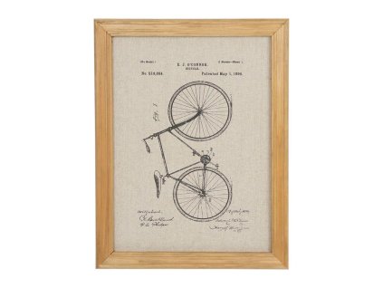 cadre deco bicycle nat 33x43cm sapin coton 201602 201602 DEB WEB 1