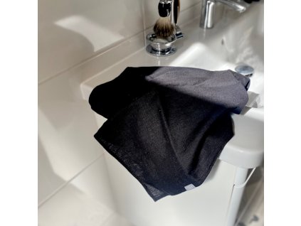 Lněný ručník / osuška - 100% len - Černá (Black)