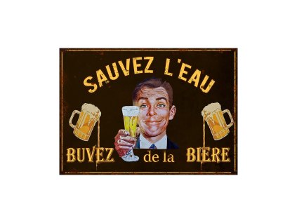 Plechová cedule zachraň vodu