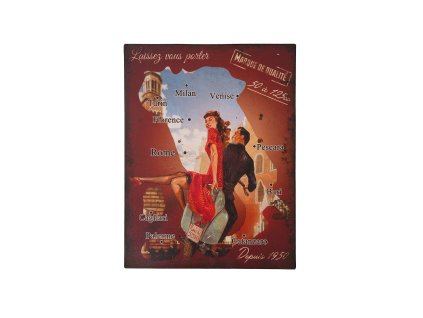 Plechová cedule mapa Itálie